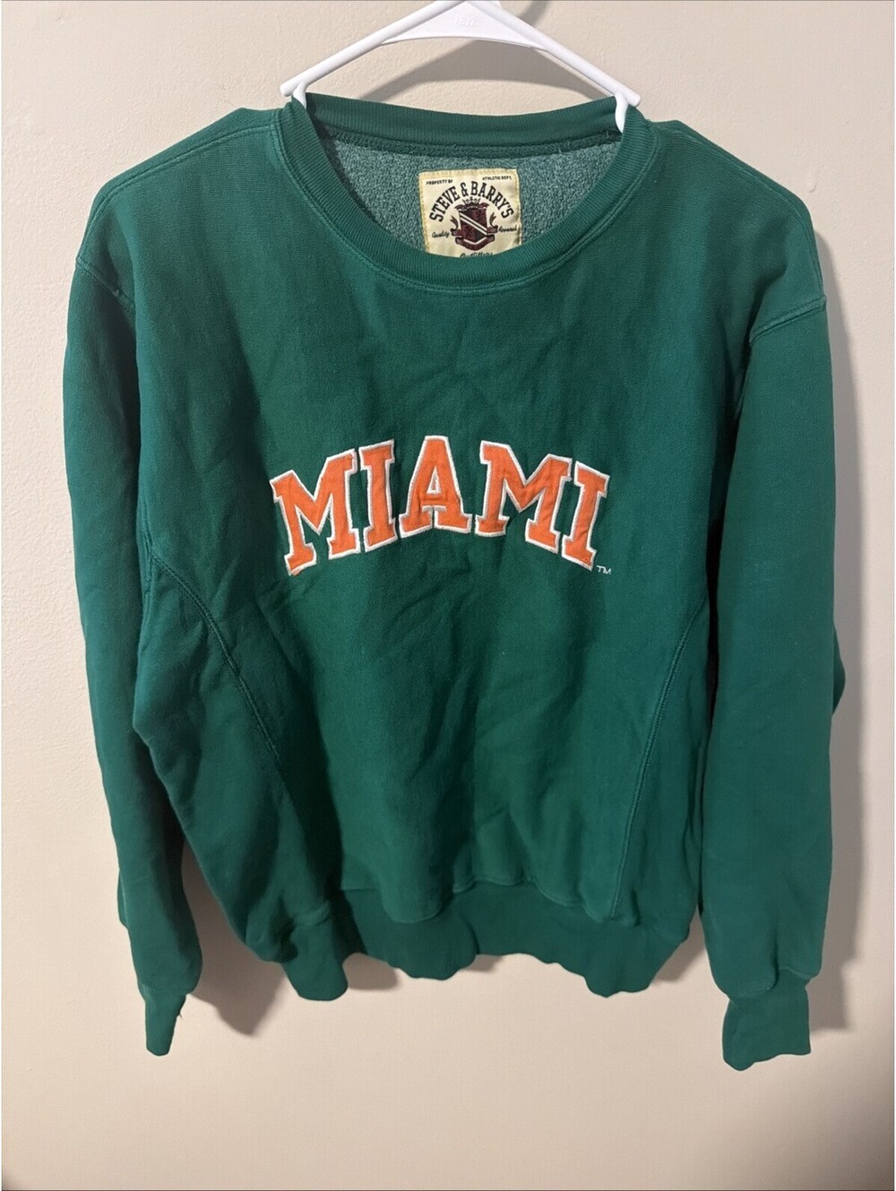 VINTAGE Steve & Barry’s Miami Hurricanes Crewneck Sweatshirt Mens XS